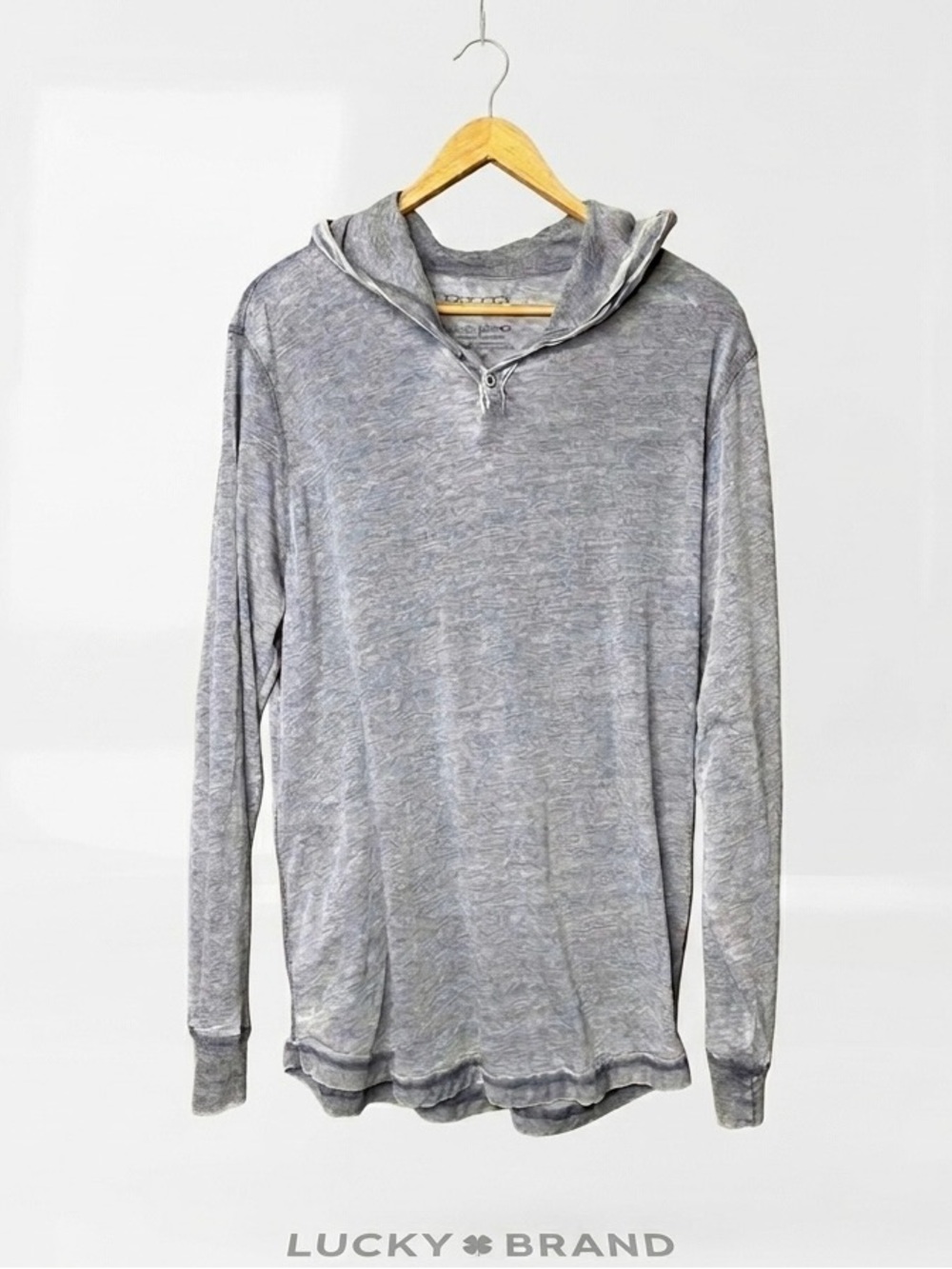 Lucky Brand Venice Burnout Long sleeve Pullover Hoodie Heather Grey Men’s L